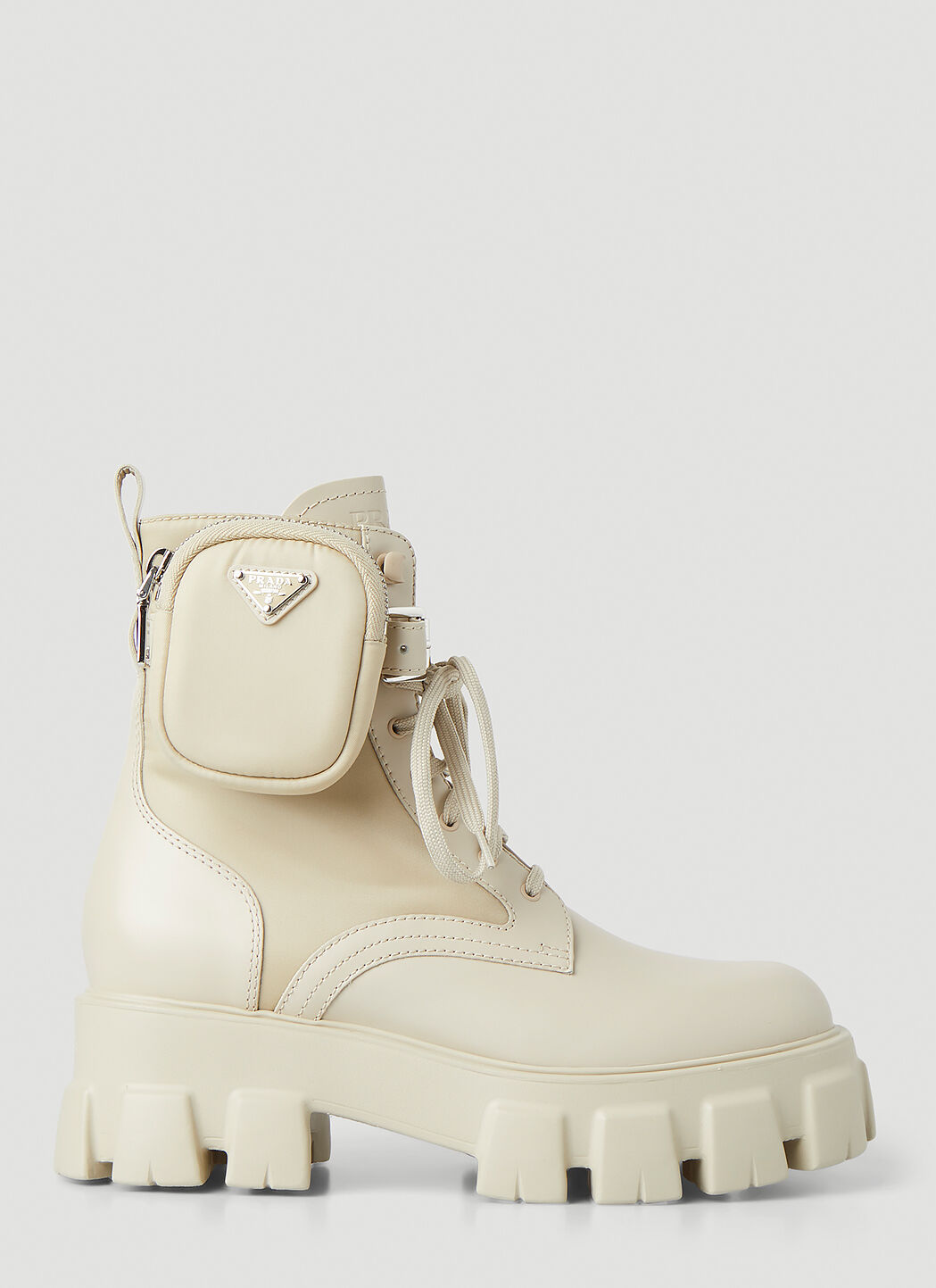 Prada Monolith Ankle Boots in Beige LN CC