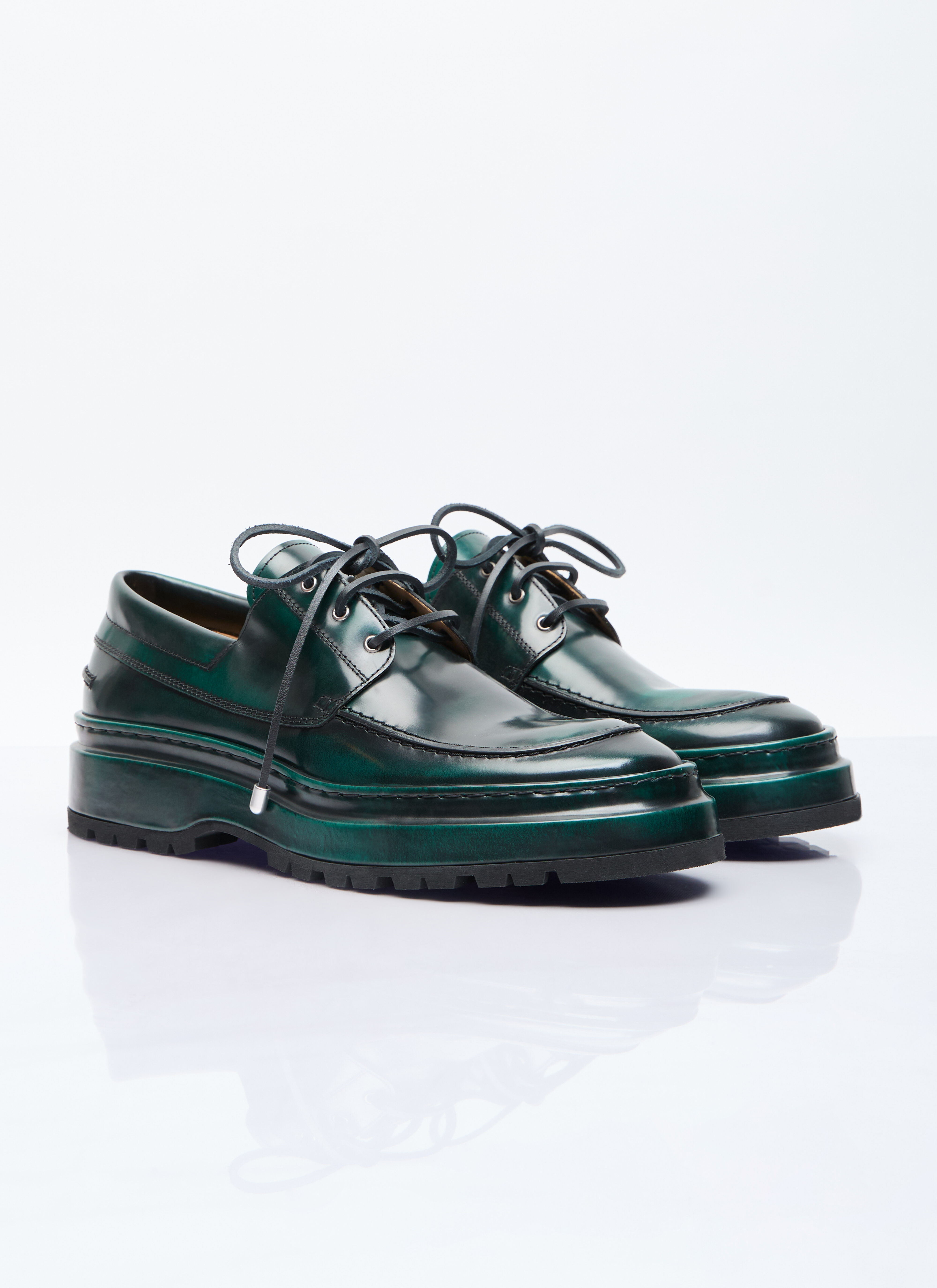 Jacquemus Men's' Les Bateau Pavane Lace-Up Shoes in Green | LN-CC®