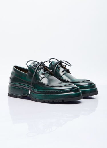Jacquemus Les Bateau Pavane Lace-Up Shoes Green jac0156020
