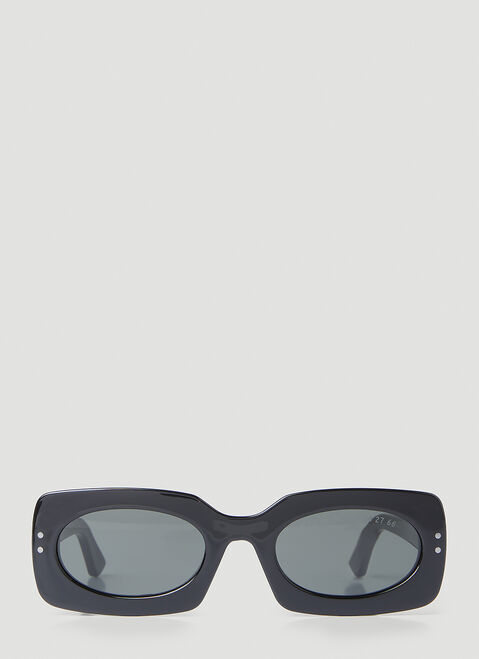 Clean Waves Inez & Vinoodh Low Rectangle Sunglasses Black clw0353002