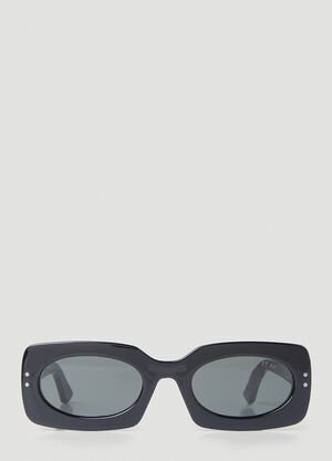 Clean Waves Inez & Vinoodh Low Rectangle Sunglasses Black clw0353006