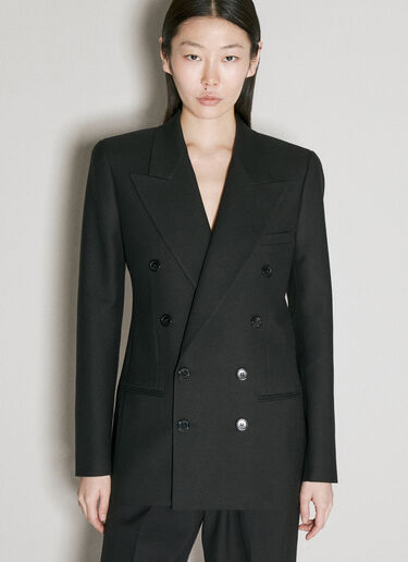 Saint Laurent Wool Gabardine Blazer Black sla0255016