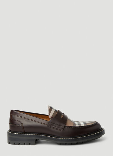 Burberry Check Panel Loafers Brown bur0151055