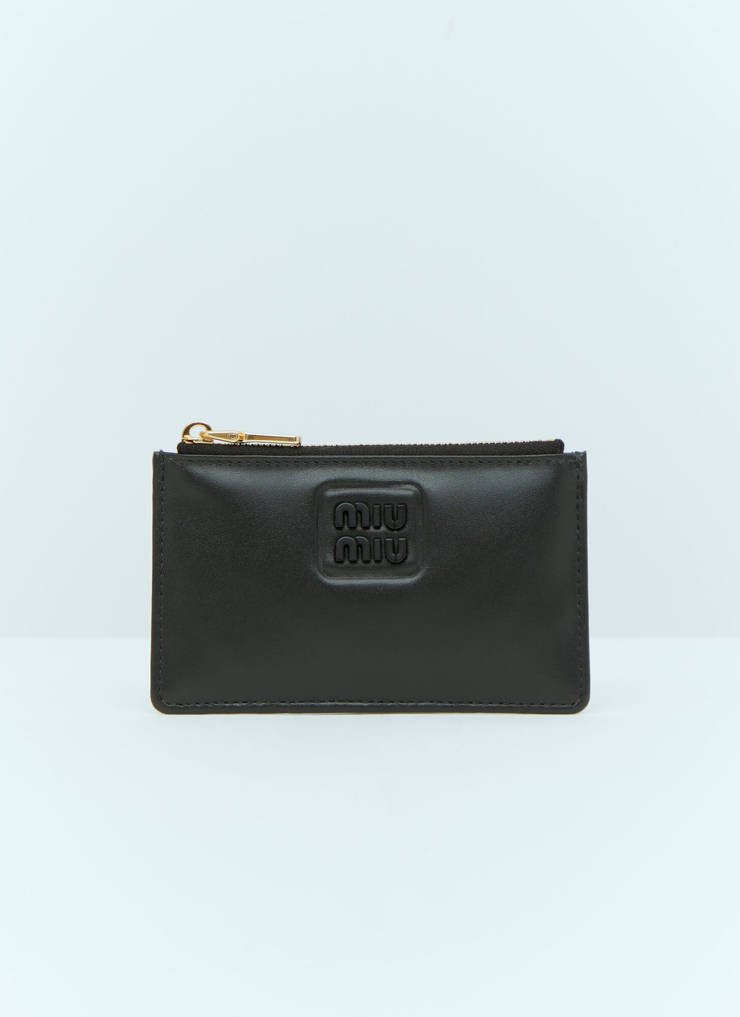 Shop Miu Miu Leather Envelope Wallet In Black