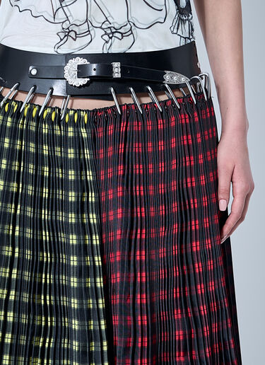 Chopova Lowena Split Carabiner Midi Skirt Red cho0360006