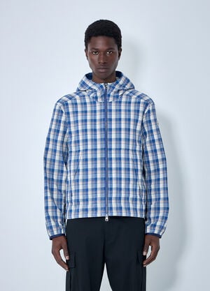 Moncler Natisone Check Hooded Jacket Blue mon0164001