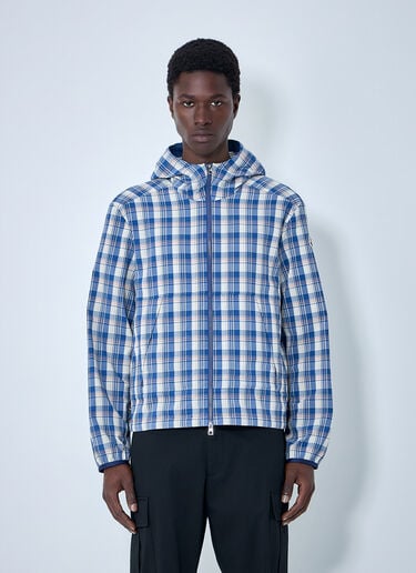Moncler Natisone Check Hooded Jacket Blue mon0164001