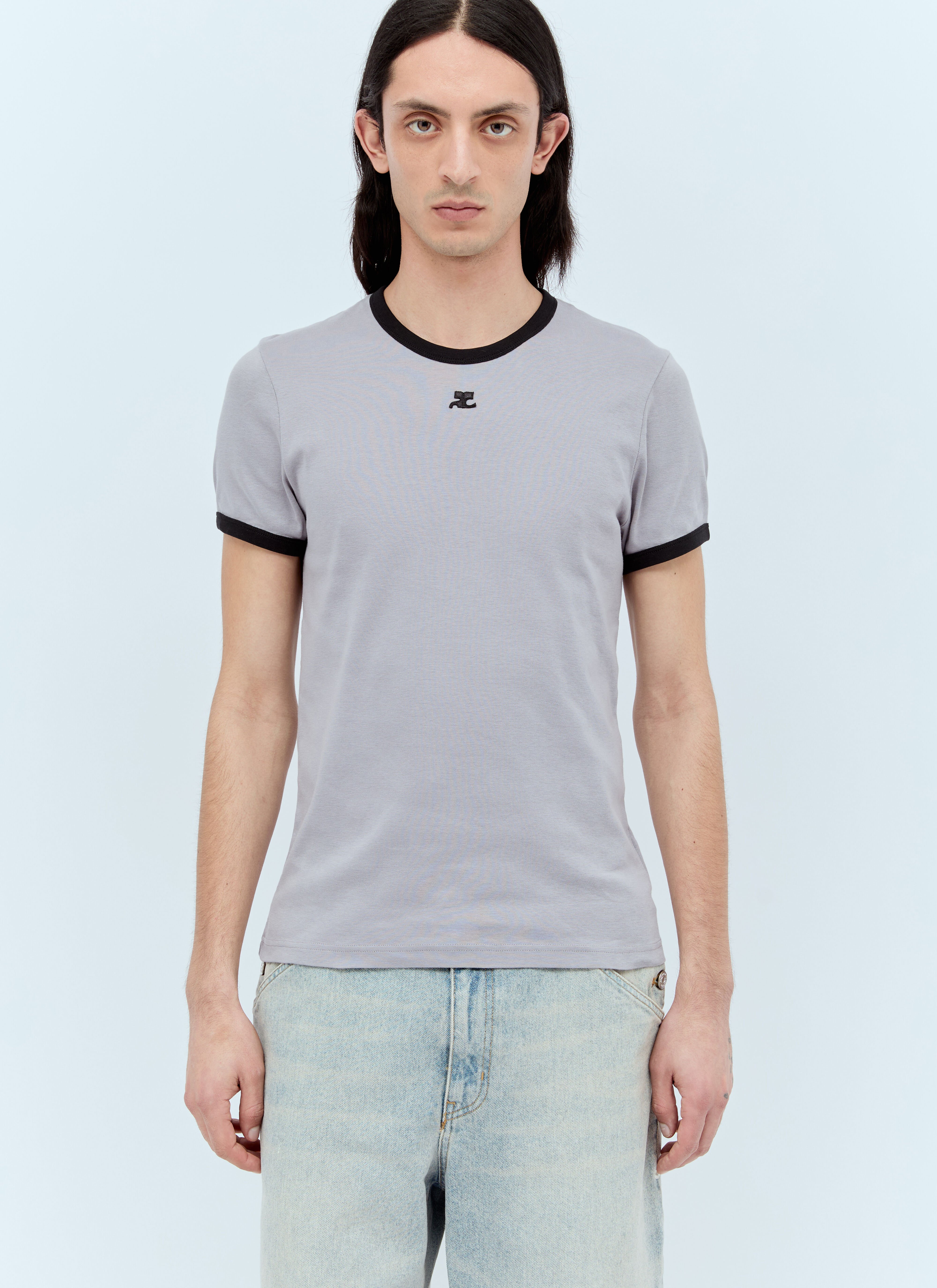 Courrèges Bumpy Contrast T-Shirt Grey cou0156001