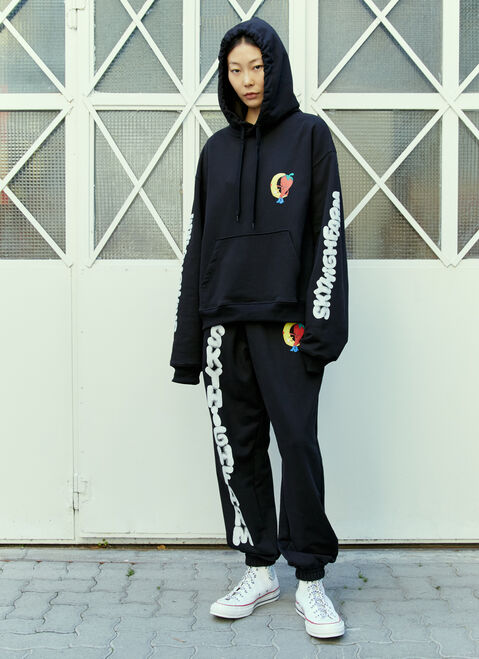 Balenciaga Graphic Print Hooded Sweatshirt Pink bal0253010