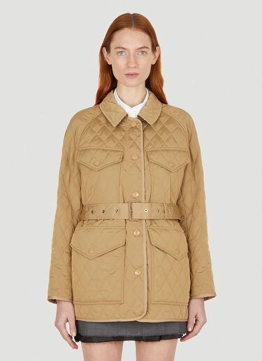 Burberry Diamond Quilted Jacket Beige bur0251032