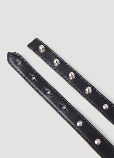 Alexander McQueen Studded Leather Belt Black amq0250038