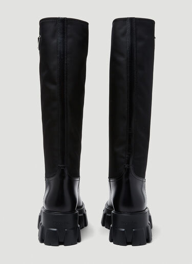 Prada Leather and Re-Nylon Monolith Boots Black pra0249026