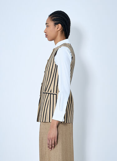 Max Mara Striped Waistcoat Beige max0260004