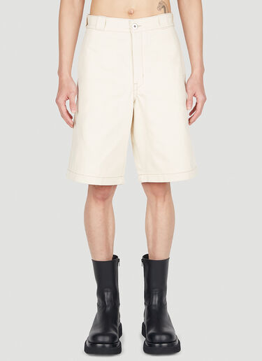 Prada Bull Denim Shorts Cream pra0151015
