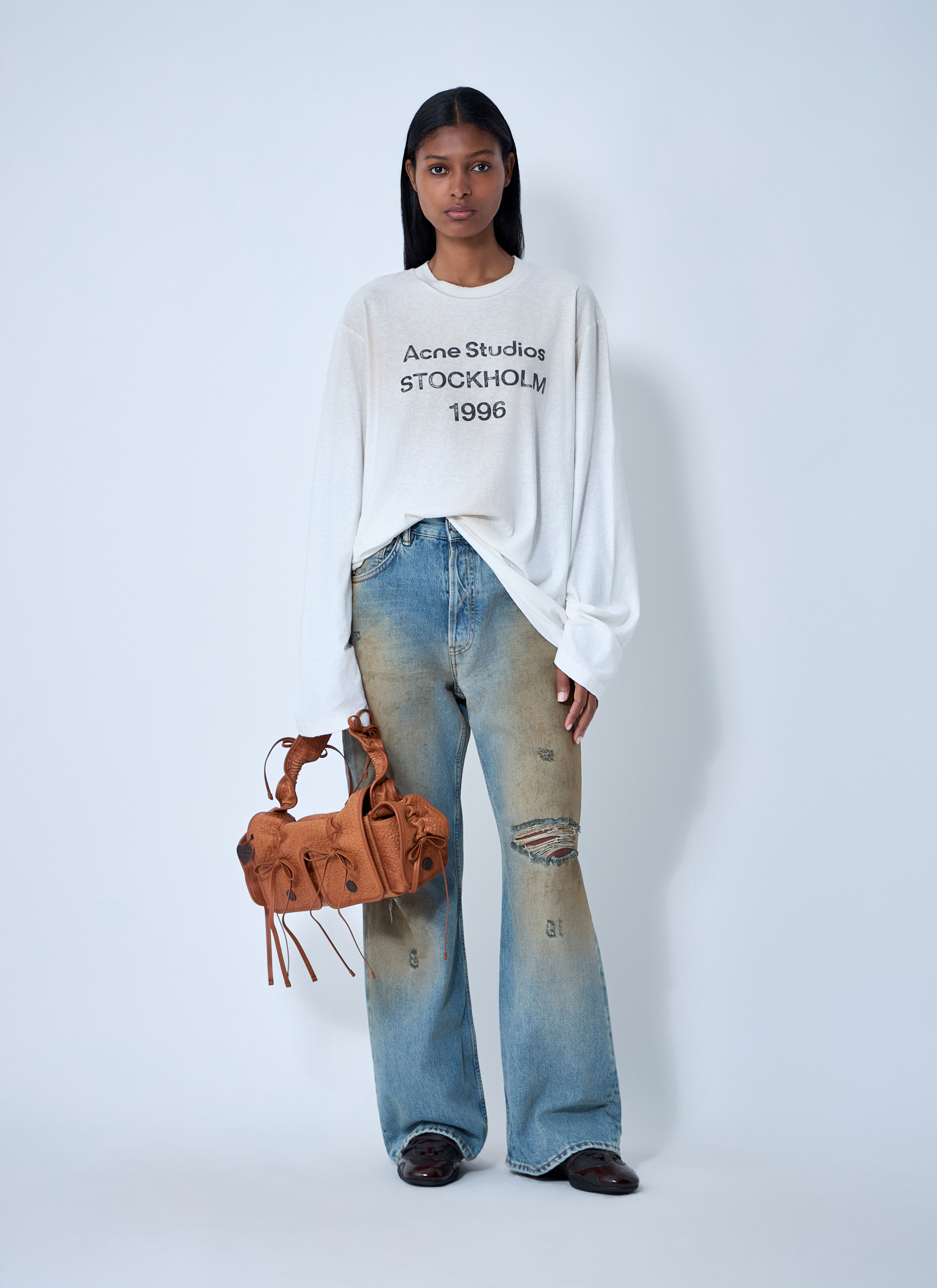 Acne Studios Women's' Logo Motif T-Shirt in White | LN-CC®