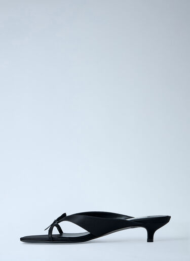 TOTEME Bow Satin Sandals Black tot0263054