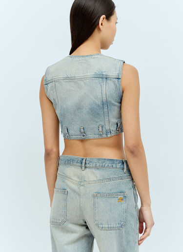 Courrèges Denim Crop Vest Blue cou0255005