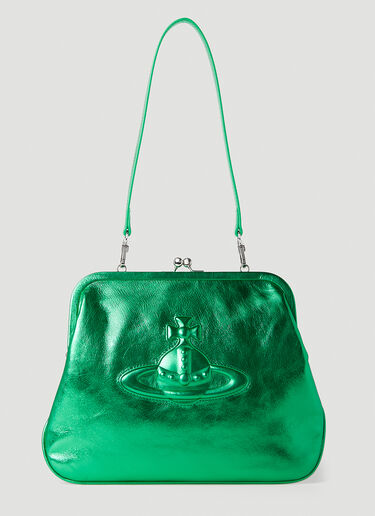 Vivienne Westwood Injected Orb Clutch Bag Green vvw0251065