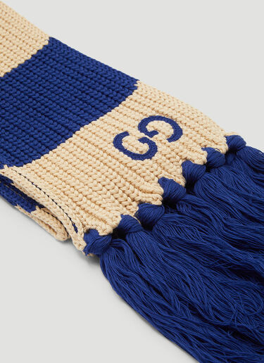 Gucci Striped Knit Scarf Blue guc0145152