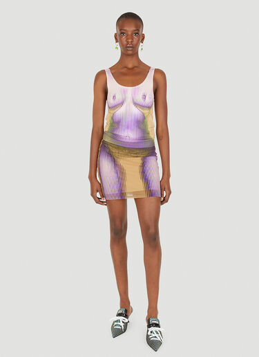 Y/Project x Jean Paul Gaultier Body Morph Mini Skirt Purple ypg0250007