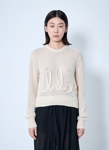 Chloé Logo Motif Sweater White chl0260042