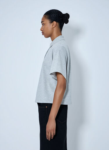 Saint Laurent Short Sleeve Polo Shirt Grey sla0263002