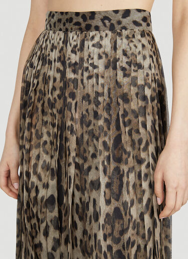 Dolce & Gabbana Pleated Leopard Print Pants Brown dol0251003
