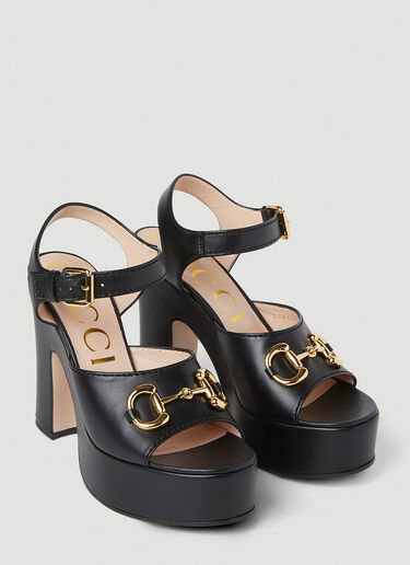 Gucci 马衔扣厚底凉鞋 黑色 guc0251154
