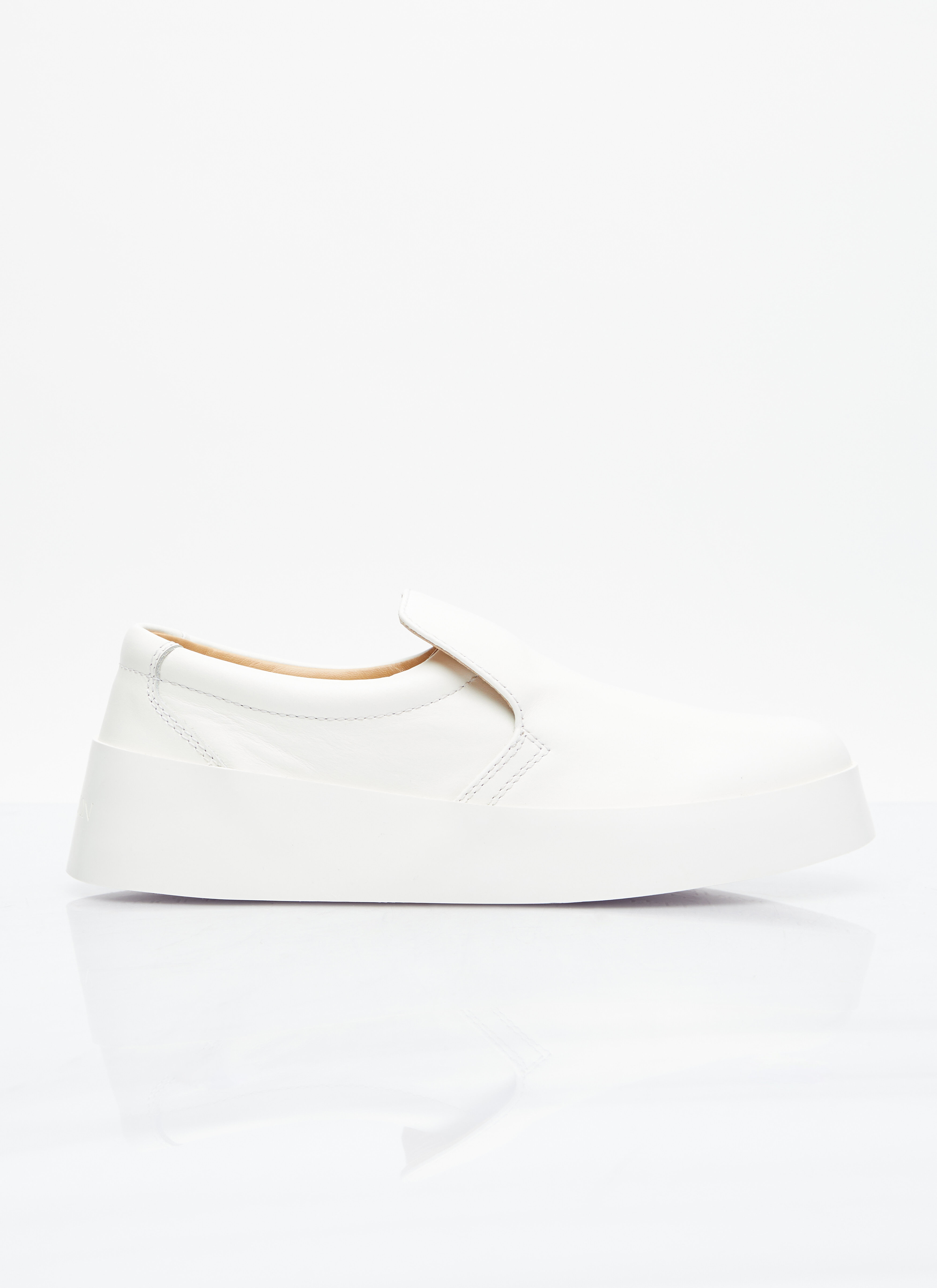 JW Anderson Leather Slip-On Sneakers White jwa0255010
