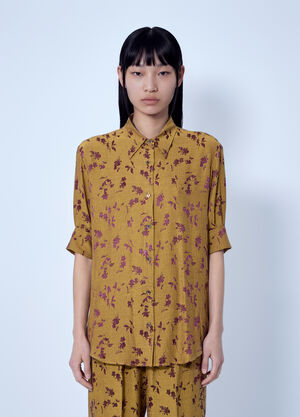 Dries Van Noten Floral Patterned Button-Down Shirt Yellow dvn0266008