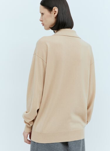 Cashmere Knit Polo Shirt Miu Miu Cashmere Knit Polo Shirt Beige miu0254004
