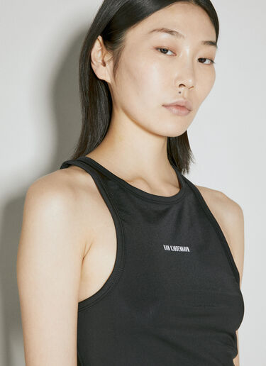 ロゴプリント ストレッチジャージー クロップレーサートップス Han Kjøbenhavn ロゴプリント ストレッチジャージー クロップレーサートップス ブラック han0254006