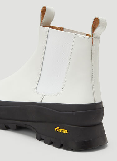 Jil Sander Leather Ankle Boots White jil0143025