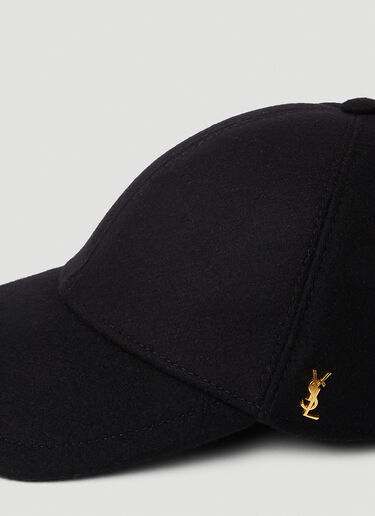Saint Laurent 모노그램 베이스볼 캡 Black sla0249259