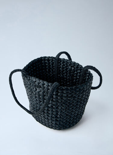 The Row Estelle Two Medium Raffia Bag Black row0264087