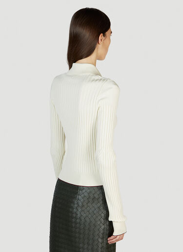 Ribbed Polo Sweater Bottega Veneta Ribbed Polo Sweater White bov0251108