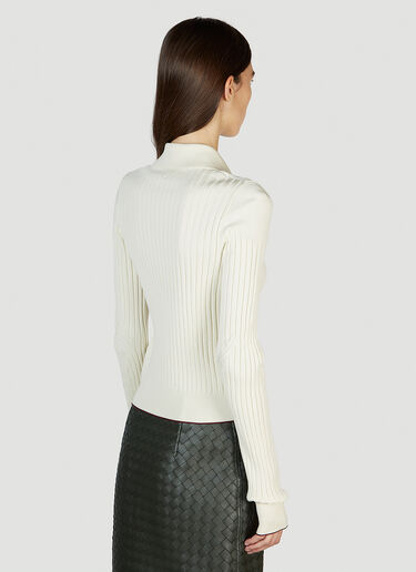 Bottega Veneta Ribbed Polo Sweater White bov0251108