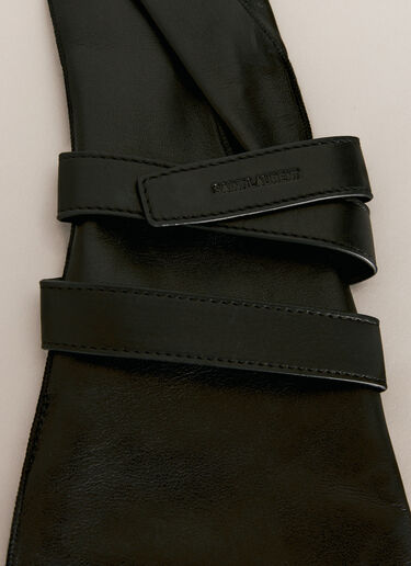 Saint Laurent Aviator Leather Gloves Black sla0256031