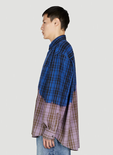 VETEMENTS Bleached Flannel Shirt Blue vet0151009