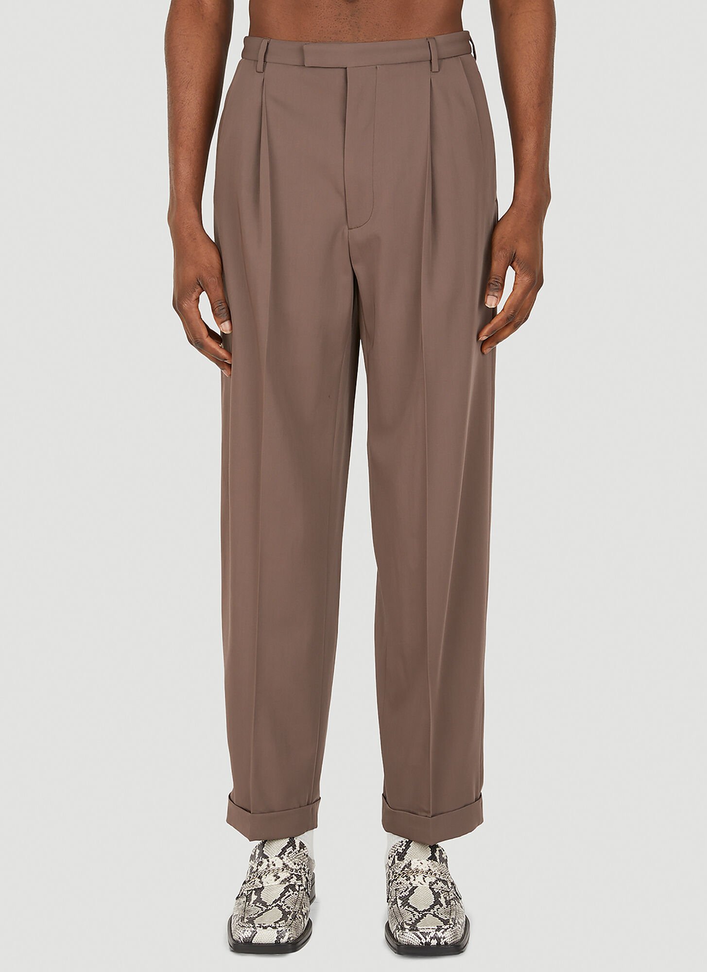 Gucci Pleated Pants Male Brown