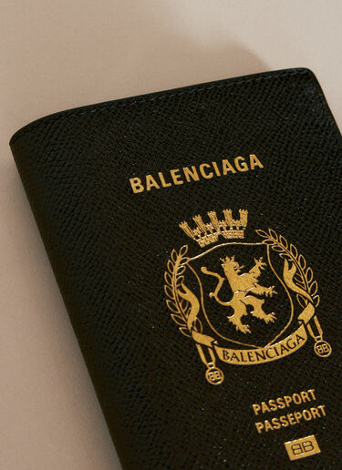 Balenciaga 凹纹徽标护照夹  黑色 bal0156018