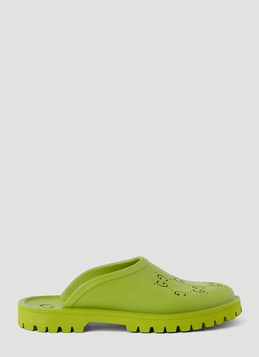 Gucci Perforated G Slip Ons Green guc0145070