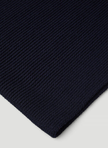 Moncler Ribbed-Knit Wool Scarf Navy mon0146049