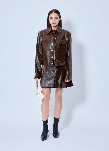 LN-CC® - Sportmax: Structured Coated Jacket - Brown Sportmax Structured Coated Jacket Brown spx0265017
