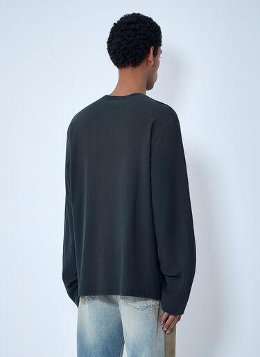 Acne Studios Long Sleeve Cotton Jersey T-Shirt Black acn0363017