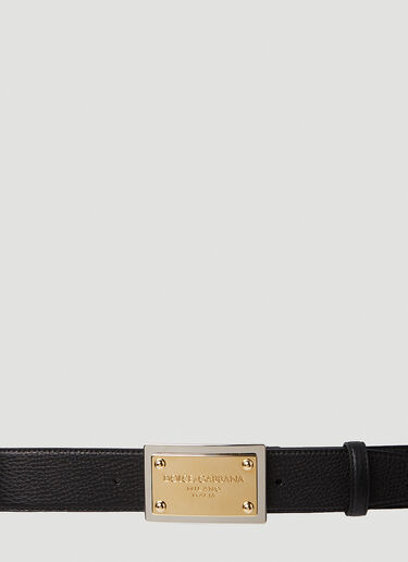 Dolce & Gabbana 徽标铭牌搭扣腰带 黑色 dol0149029