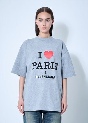 Balenciaga I Love Paris T-Shirt Grey bal0260012