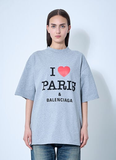 Balenciaga I Love Paris T-Shirt Grey bal0260012