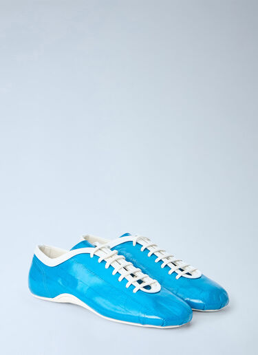 LN-CC® - Dries Van Noten: Lace-Up Leather Sneakers - Blue Dries Van Noten Lace-Up Leather Sneakers Blue dvn0264056