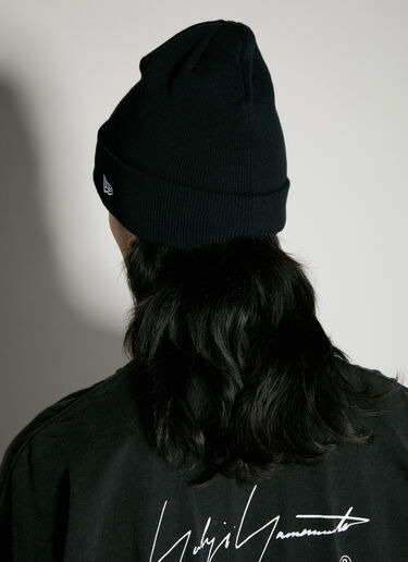 Yohji Yamamoto Logo Embroidery Beanie Hat Black yoy0154019